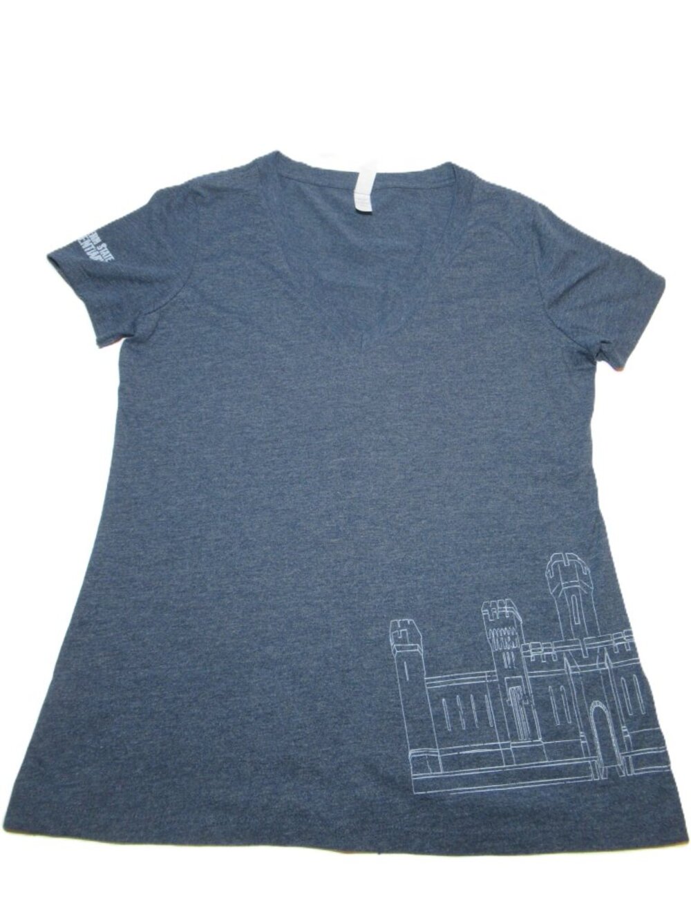 Eastern State Penitentiary Women's Fitted Tee Shirt Size 2XL Blue V-Neck T